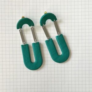 Handmade Green Teal Polymer Clay Earrings |2 for $15|